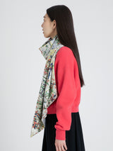 WOOL SILK W MUFFLER / HANGING FLOWER