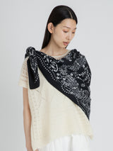 <ウールシルクストールヘリンボーン織120>カレイドバンダナ