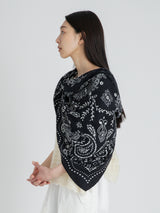 <ウールシルクストールヘリンボーン織120>カレイドバンダナ