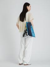 <リバーシブルプリントトートバッグL>テント ドローペイズリー