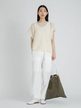 <リバーシブルプリントトートバッグL>テント ドローペイズリー