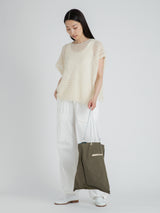 <リバーシブルプリントトートバッグL>テント ドローペイズリー