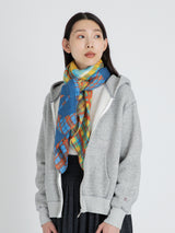 <ウールシルクストールヘリンボーン織120>コラージュチェック