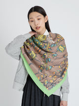 <ウールシルクストールヘリンボーン織120>フラワーベース