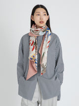 <ウールシルクWマフラー>ボタニックガーデン