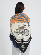 WOOL SILK STOLE HERRINGBONE WEAVE 120 / VINTAGE CYCLE