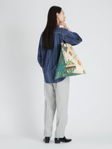 <リバーシブルプリントトートバッグL>中綿 コラージュカレイドバンダナ