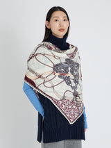 <ウールシルクストールヘリンボーン織120>タッセルストラップ