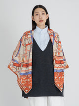 <ウールシルクストールヘリンボーン織120>タッセルストラップ