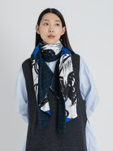 WOOL SILK W MUFFLER / DRAW PAISLEY