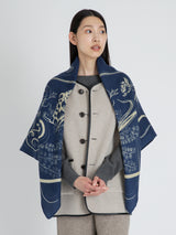 <ウールシルクストールヘリンボーン織120>バブル