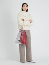 <リバーシブルプリントトートバッグL>テント ウィンタースワン