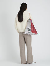 <リバーシブルプリントトートバッグL>テント ウィンタースワン