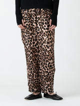 <ロングパンツ>ドット×レオパード