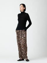 <ロングパンツ>ドット×レオパード