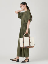 <帆布トートバッグM>レオパードベグ