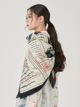 COTTON SILK STOLE 120 / NEWSPAPER