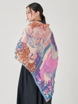 <コットンシルクストール120>フラミンゴ