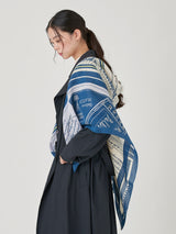 COTTON SILK STOLE 120 / NEWSPAPER