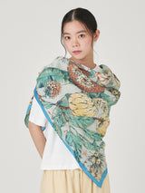 COTTON SILK STOLE 120 / JUNGLE FRUITS