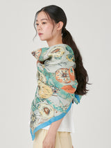 COTTON SILK STOLE 120 / JUNGLE FRUITS