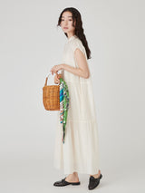 BASKET BAG / LEATHER HANDLE