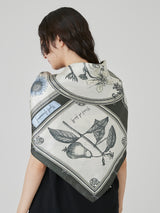 SILK SCARF 88 / FRAME FLOWER