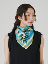 <シルクスカーフ65>コラージュアンティークフラワー