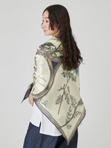 COTTON SILK STOLE 120 / FRAME FLOWER