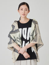 COTTON SILK STOLE 120 / FRAME FLOWER