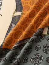 WOOL SILK STOLE HERRINGBONE WEAVE 120 / CRESTBELT