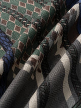 WOOL SILK STOLE HERRINGBONE WEAVE 120 / COLLAGE JOCKEY