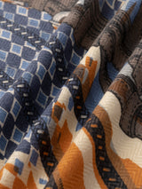 WOOL SILK STOLE HERRINGBONE WEAVE 120 / COLLAGE JOCKEY