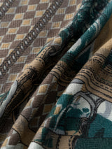 WOOL SILK STOLE HERRINGBONE WEAVE 120 / COLLAGE JOCKEY