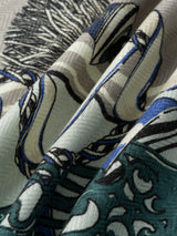 WOOL SILK STOLE HERRINGBONE WEAVE 120 / RIBBON HERNESS