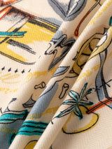 WOOL SILK STOLE HERRINGBONE WEAVE 120 / HOT WINE