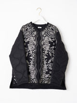 <ミリタリーVネックロングジャケット>リバーシブル カレイドバンダナ