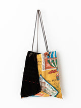 VELVET EMBROIDERED TOTE BAG L / TIMBLE