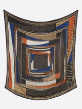 WOOL SILK STOLE HERRINGBONE WEAVE 120 / MIX DOTS5