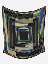 WOOL SILK STOLE HERRINGBONE WEAVE 120 / MIX DOTS5