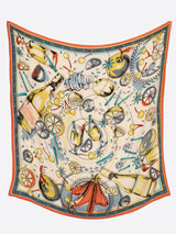 WOOL SILK STOLE HERRINGBONE WEAVE 120 / HOT WINE