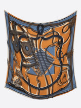 WOOL SILK STOLE HERRINGBONE WEAVE 120 / COLLAGE JOCKEY