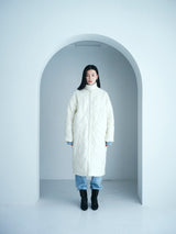 <キルティングスタンドロングシャツ>アブストラクト