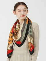 WOOL SILK STOLE HERRINGBONE WEAVE 120 / CRESTBELT