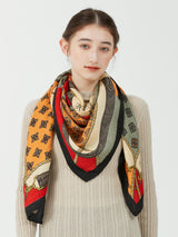 WOOL SILK STOLE HERRINGBONE WEAVE 120 / CRESTBELT