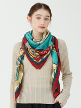 WOOL SILK STOLE HERRINGBONE WEAVE 120 / TIMBLE