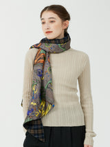 WOOL SILK W MUFFLER / HOT WINE