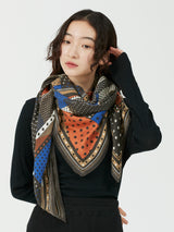 WOOL SILK STOLE HERRINGBONE WEAVE 120 / MIX DOTS5