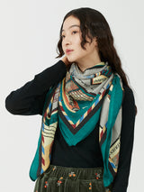 WOOL SILK STOLE HERRINGBONE WEAVE 120 / TIMBLE
