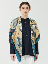 WOOL SILK STOLE HERRINGBONE WEAVE 120 / TIMBLE